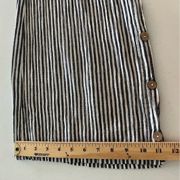 Ellor Jumpsuit Romper Pant White Black Stripe  Side Buttons Drawstring Sz XS - Picture 16 of 16